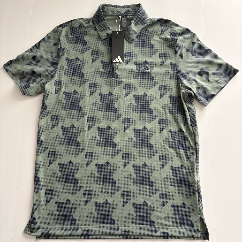 Men’s Adidas Golf Go To Printed Polo Shirt Medium MSRP $75